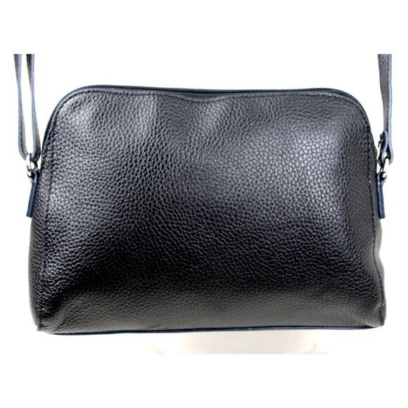 LODIS PEBBLED BLACK GENUINE LEATHER CROSSBODY SHOULDER BAG HANDBAG PURSE - Picture 3 of 12